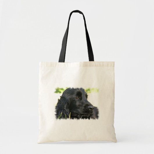 Black Cocker Spaniel Dog Canvas tas (Voorkant)