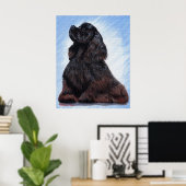 Black Cocker Spaniel Dog Portret Poster (Thuiskantoor)