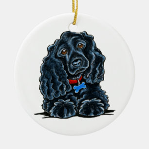 Black Cocker Spaniel Fitz Keramisch Ornament