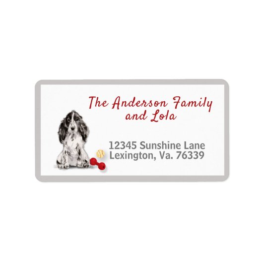 Black Cocker Spaniel Home Return-adres Etiket (Voorkant)