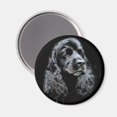 Black Cocker Spaniel Magneet (Voorkant / Achterkant)