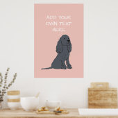 Black Cocker Spaniel Personnalisé Chien Nom Poster (Cuisine)