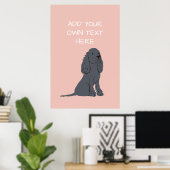 Black Cocker Spaniel Personnalisé Chien Nom Poster (Bureau à domicile)