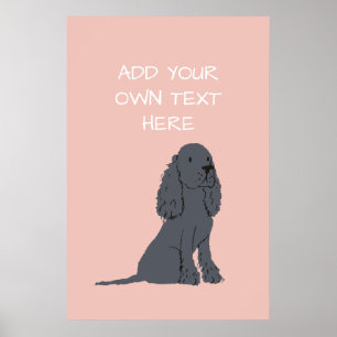 Black Cocker Spaniel Persoonlijke hond Poster