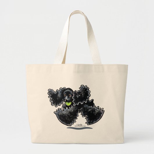 Black Cocker Spaniel Play Grote Tote Bag (Voorkant)