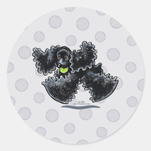 Black Cocker Spaniel Play Ronde Sticker