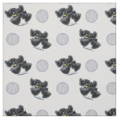 Black Cocker Spaniel Playtime Silver Stof (Swatch)
