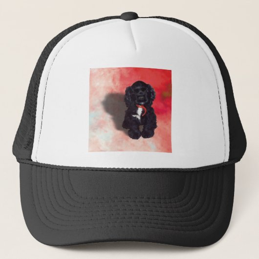 Black Cocker Spaniel Puppy - Abby Trucker Pet (Voorkant)