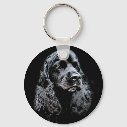 Black Cocker Spaniel Sleutelhanger (Voorkant)