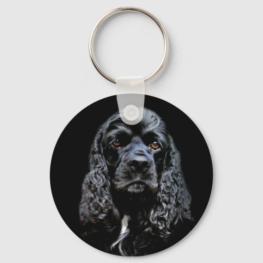 Black Cocker Spaniel Sleutelhanger (Voorkant)