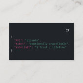 Black Coder Quote Visitekaartje –  (Voorkant)