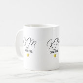 Black Coffee-Mok, monogrammen met liefdeshart Koffiemok (Voorkant links)