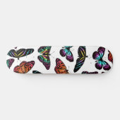 Black Colorful Butterflies Waterverf Patroon Skateboard (Horizontaal)