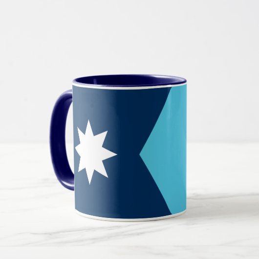 Black Combo Mug with flag of Minnesota, USA Mok (Voorkant links)
