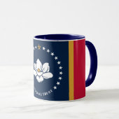 Black Combo Mug with flag of Mississippi, USA (Devant droit)
