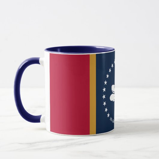 Black Combo Mug with flag of Mississippi, USA Mok (Links)