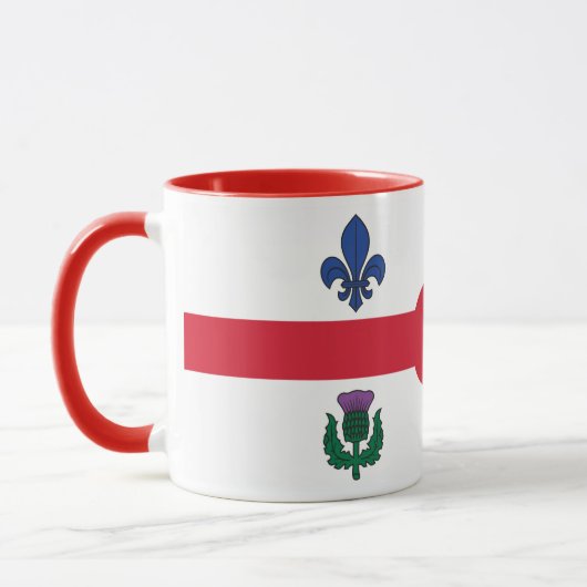 Black Combo Mug with flag of Montreal, Quebec (Gauche)