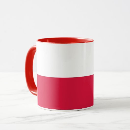 Black Combo Mug with flag of Poland Mok (Voorkant links)