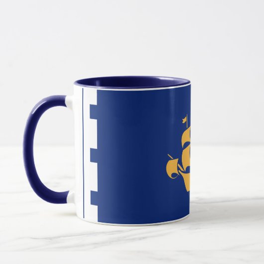 Black Combo Mug with flag of Quebec City (Gauche)