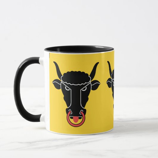 Black Combo Mug with flag of Uri, Switzerland (Gauche)