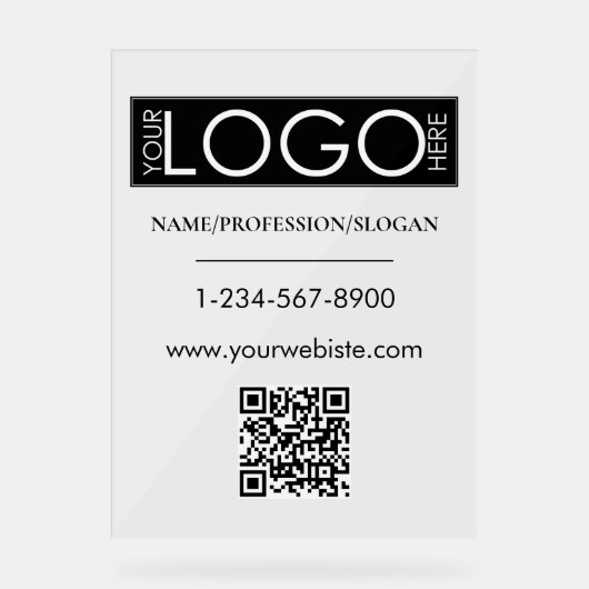 Black Company Logo Storefront QR Code Coordonnées (Recto)