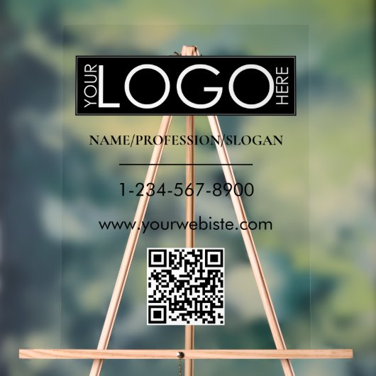 Black Company Logo Storefront QR Code Coordonnées (Neutre)