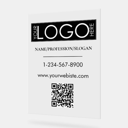 Black Company Logo Storefront QR Code Coordonnées (Angle)