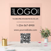 Black Company Logo Storefront QR Code Coordonnées (Mariage)