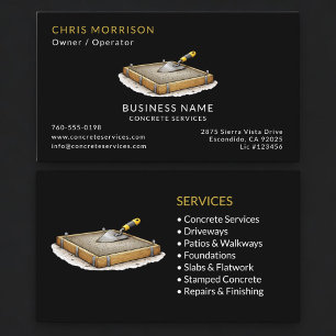 Black Concrete Services Professional Visitekaartje