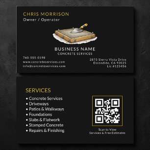 Black Concrete Services QR-code Visitekaartje