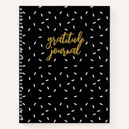 Black Confetti Gratitude Journal (Devant)