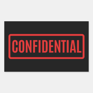 Black Confidential Rechthoekige Sticker