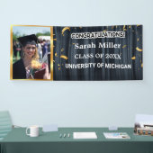 black congrats afstuderen 2025 met naam en foto spandoek (Beurs)