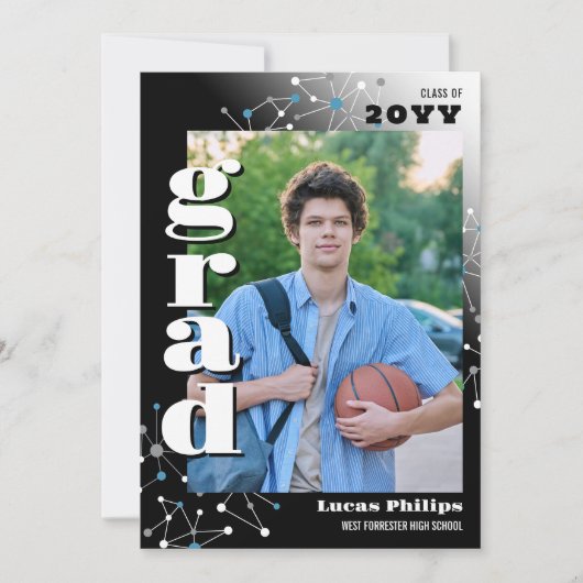 Black Connections 2 in 1 foto Afstuderen Kaart (Voorkant)