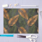 Black Copper Brown Palm Tree Leaf Glam Tropical Tissuepapier (Craft)