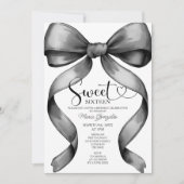Black Coquette Bow 16th Birthday Invitation (Devant)