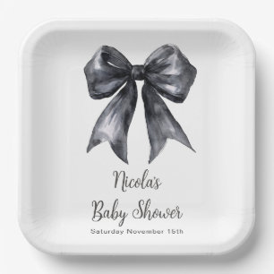 Black Coquette Bow Baby shower Papieren Bordje