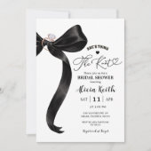 Black Coquette Bow Bridal Shower Invitation (Devant)