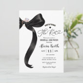 Black Coquette Bow Bridal Shower Invitation (Debout devant)