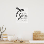 Black Coquette Bow fille Baby shower Affiche de bi (Cuisine)