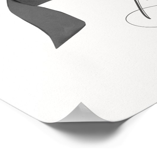 Black Coquette Bow fille Baby shower Affiche de bi (Coin)