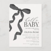 Black Coquette Bow fille Baby shower Invitation (Devant)
