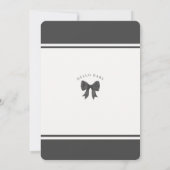 Black Coquette Bow fille Baby shower Invitation (Dos)