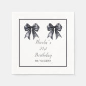 Black Coquette Bow Verjaardagsfeestje Servet (Voorkant)