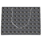 Black Coquette Bows on Grey Halloween sac cadeau (Devant)