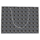 Black Coquette Bows on Grey Halloween sac cadeau (Dos)