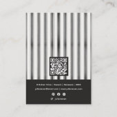 Black Coquette Preppy Stripe Jewelry Display Visitekaartje (Achterkant)