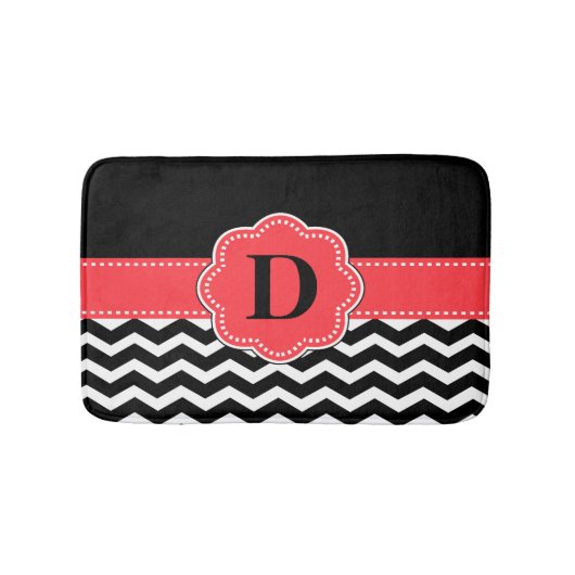 Black Coral Chevron Rug Badmat (Voorkant)