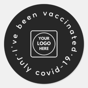 Black Covid-19-Sticker Aangepaste zakelijke logo Ronde Sticker