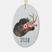 Black Cowboy Pet Keepomwille Jaar Keramisch Ornament (Links)